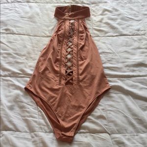 Pink Halter Bodysuit